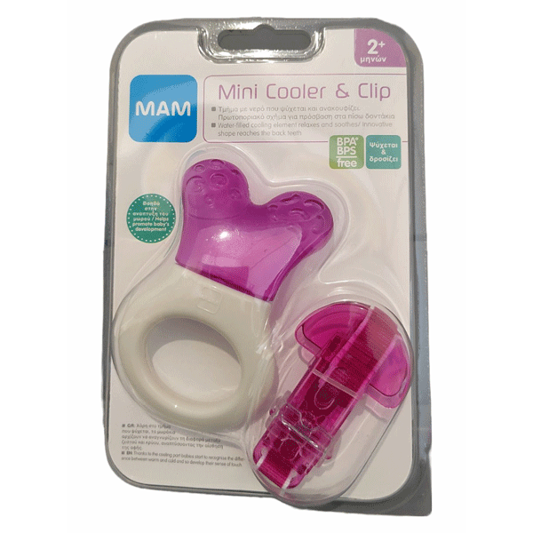 MAM MINI COOLER & CLIP-ΠΟΛΥΚΡΙΚΟΣ ΟΔΟΝΤΟΦΥΙΑΣ 2+ΜΗΝΩΝ (ΡΟΖ)