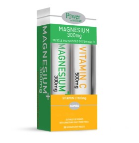 Power Health Magnesium 300mg με Βιταμίνη B6 Συμπλήρωμα Διατροφής με Γεύση Λεμόνι 20tabs + Δώρο Vitamin C 500mg 20tabs