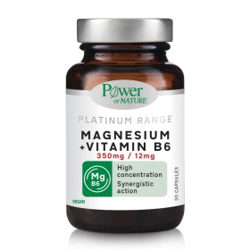 POWER OF NATURE Magnesium (350mg) + Vitamin B6 (12mg) – 30 κάψουλες