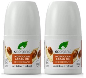 DR.ORGANIC Moroccan Argan Oil Deodorant, Αποσμητικό με Βιολογικό Έλαιο Αργκάν - 2 x 50ml (- 50% στο 2ο προϊόν)
