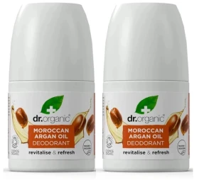 DR.ORGANIC Moroccan Argan Oil Deodorant, Αποσμητικό με Βιολογικό Έλαιο Αργκάν - 2 x 50ml (- 50% στο 2ο προϊόν)