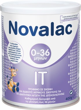 Novalac It Γάλα για την Αποτελεσματική Αντιμετώπιση της Δυσκοιλιότητας έως 36 Μηνών, 400gr
