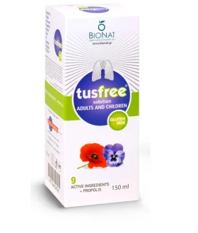 Bionat Tusfree Φυτικό Σιρόπι για Ξηρό & Παραγωγικό Βήχα & Ενίσχυση Ανοσοποιητικού - Για Παιδιά & Ενήλικες, 150ml