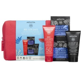 Apivita Promo Bee Sun Safe Hydra Fresh Gel Cream Eνυδατική Κρέμα-Gel Προσώπου SPF50+, 50ml & Δώρο Black Detox Cleansing Jelly Μαύρο Gel Kαθαρισμού, 50ml & Express Beauty Face Mask Sea Lavender Μάσκα Προσώπου