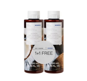Korres 1+1 Δώρο Πακέτο Προσφοράς Renewing Body Cleanser Coconut Water Αφρόλουτρο Gel Νερό Καρύδας, 2x250ml