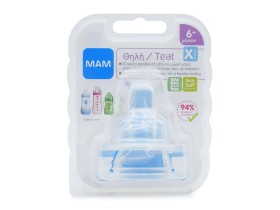 MAM Θηλή Σιλικόνης, Πολύ Μεγάλη Ροή - Μέγεθος Χ, 6+ Μηνών, Συσκευασία των 2 Τεμαχίων