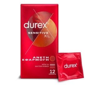 Durex Προφυλακτικά Λεπτά Sensitive XL με Άνετη Εφαρμογή, 12τεμ