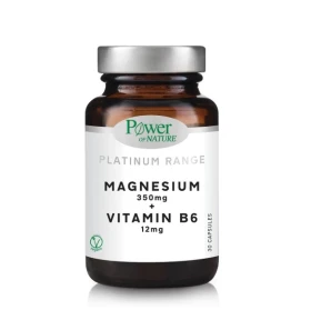 POWER OF NATURE Magnesium (350mg) + Vitamin B6 (12mg) – 30 κάψουλες