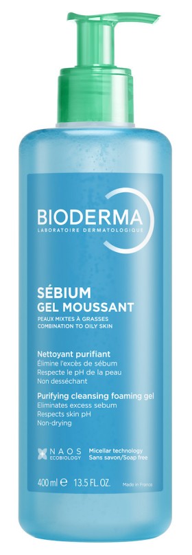 Bioderma Sebium Gel Moussant Εξυγιαντικό Gel Καθαρισμού για Λιπαρό Δέρμα με Τάση Ακμής, 400ml