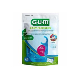 Gum Easy Flossers (890) Οδοντικό Νήμα Ελαφρώς Κερωμένο σε Διχάλες Μίας Χρήσης, 30τεμ