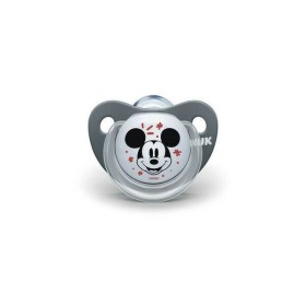 Nuk Trendline Mickey Ορθοδοντική Πιπίλα Σιλικόνης με Θήκη Λευκό-Γκρί 0-6m 1τμχ