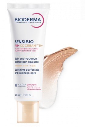 Bioderma Sensibio AR+ CC Cream Reactive Sensitive Skin Clair - Light Ενυδατική Κρέμα Προσώπου Ημέρας κατά της Ερυθρότητας με SPF 50+, 40ml