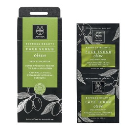 APIVITA Express Beauty Scrub Olive, Scrub Προσώπου με Ελιά για Βαθιά Απολέπιση, 2x8ml