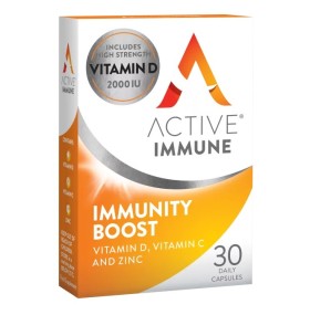 Bionat Active Immune συμπλήρωμα με Βιταμίνες D, C & Ψευδάργυρο 30 κάψουλες