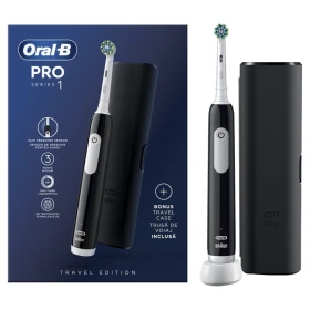 Oral-B Pro Series 1 Electric Toothbrush Black & Travel Case Ηλεκτρική Οδοντόβουρτσα Mαύρη & Θήκη Ταξιδίου, 1τεμ