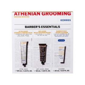 Korres Barbers Essentials with After-Shave, 125ml & Anti-Aging Cream, 50ml & Cleanser, 20ml