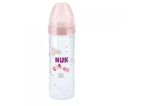 Nuk First Choice+ New Classic Πλαστικό Μπιμπερό με Θηλή Σιλικόνης Μέγεθος Μ  6-18m, 250ml