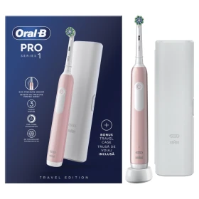 Oral-B Pro Series 1 Ηλεκτρική Οδοντόβουρτσα Ροζ 1τμχ & Θήκη Ταξιδιού