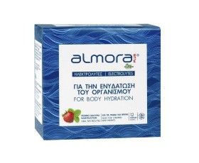 ALMORA PLUS Electrolytes Body Hydration Συμπλήρωμα Διατροφής Ηλεκτρολύτες για Ενυδάτωση Οργανισμού με Γεύση Φράουλα 12 Φακελίδια