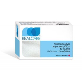 Real Care Γάζες Αποστειρωμένες 17x30cm, 12 τεμάχια