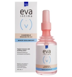 Intermed Eva Intima Chamomile Douche pH 4.2 Κολπική Πλύση με Χαμομήλι για Άμεσο Καθαρισμό, Αντιφλογιστική & Καταπραϋντική Δράση, 147ml