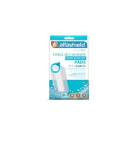 Alfashield Sterile Self - Adhesive Waterproof Pads Αδιάβροχα Αποστειρωμένα Αυτοκόλλητα Επιθέματα 6x8cm 5τμχ