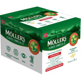 Moller’s Forte Μουρουνέλαιο Μίγμα Ιχθυελαίου & Μουρουνέλαιου Πλούσιο σε Ω3 Λιπαρά Οξέα 150caps