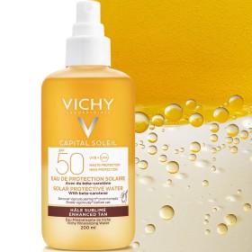 Vichy Capital Soleil Protective Water Bronzing SPF50 Αντηλιακό Νερό Υψηλής Προστασίας με Β-Καροτένιο 200ml