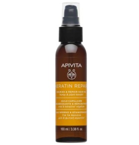 Apivita Keratin Repair Nourish & Repair Hair Oil Λάδι Θρέψης & Επανόρθωσης με Μέλι & Φυτική Κερατίνη, 100ml