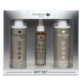 Messinian Spa Promo Spicy Vanilla Shower Gel 300ml & Body Lotion 300ml & Hair and Body Mist 100ml