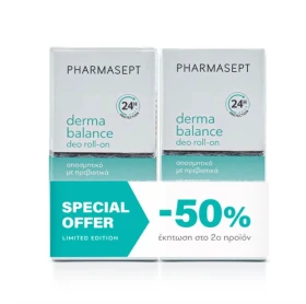 Pharmasept Promo (-50% στο 2ο προϊόν) Balance Mild Deo Roll-On Απαλό Αποσμητικό για Ευαίσθητες Επιδερμίδες, 2x50ml