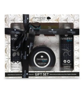 Messinian Spa Premium Gift Set Μαύρη Τρούφα Αφρόλουτρο 300ml- Σαμπουάν 300ml- Κρέμα Χεριών & Σώματος 250ml