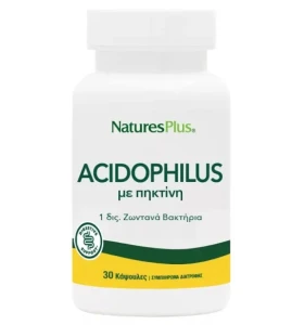 Natures Plus Acidophilus - Συμπλήρωμα Διατροφής Προβιοτικών με Πηκτίνη , 30 φυτικές κάψουλες