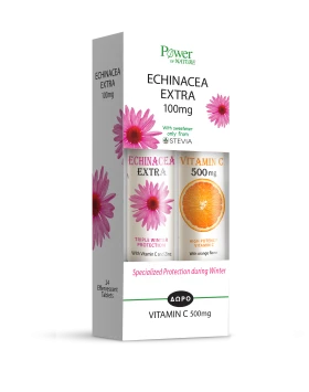 Power Health Echinacea Extra με Γλυκαντικό από Στέβια + Δώρο Vitamin C 500mg