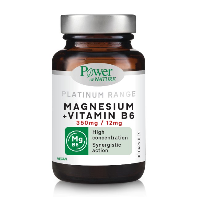 POWER OF NATURE Magnesium (350mg) + Vitamin B6 (12mg) – 30 κάψουλες