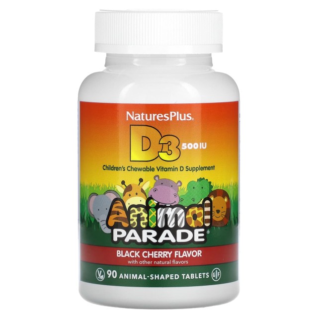 Natures Plus Animal Parade Vitamin D3 500IU, 90chew.tab