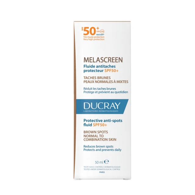 Ducray Melascreen Protective Anti-spot Fluid SPF50+ Light Cream Λεπτόρρευστη Αντηλιακή Κρέμα κατά των Κηλίδων για Κανονικό & Μικτό Δέρμα, 50ml