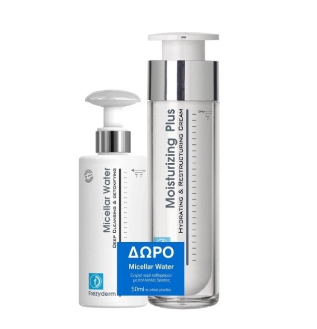 FREZYDERM Promo Moisturizing Plus Cream 30+ Ενυδατική Κρέμα Προσώπου & Λαιμού 50ml & ΔΩΡΟ Micellar Water 50ml