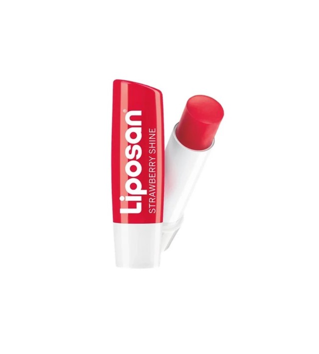Liposan Strawberry Fruity Shine Φράουλα Ενισχύει τα Χείλη με ένα Απαλό αλλά Χυμώδες Κόκκινο της Φράουλας για Λαμπερό Αποτέλεσμα, 4.8g