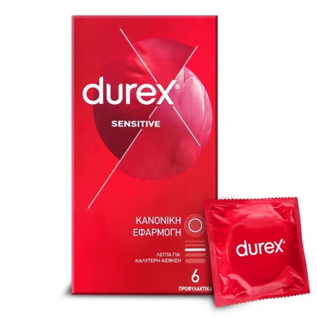 Durex Προφυλακτικά Sensitive με Κανονική Εφαρμογή 6 τεμάχια