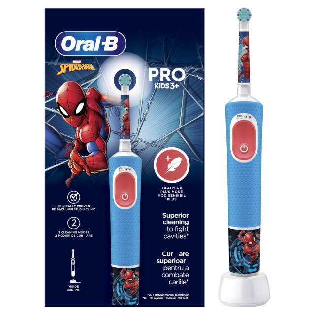 Oral-B Vitality Kids Ηλεκτρική Οδοντόβουρτσα Spiderman για Παιδία 3+ Ετών 1τμχ