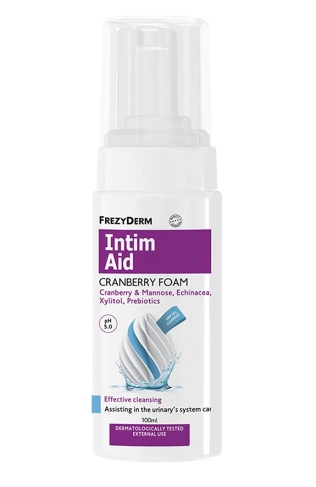 Frezyderm Intim Aid Cranberry Foam Αφρός Καθαρισμού για Ευαίσθητη Περιοχή, 100ml