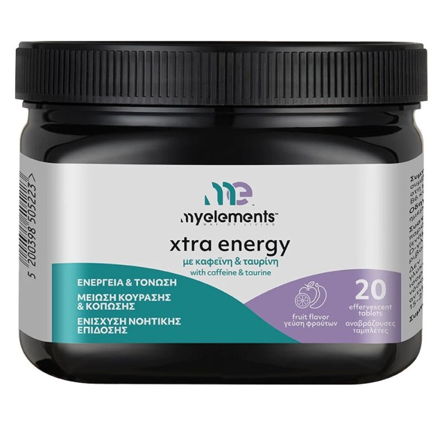 My Elements Xtra Energy με Γεύση Φρούτων 20 Αναβράζουσες Ταμπλέτες