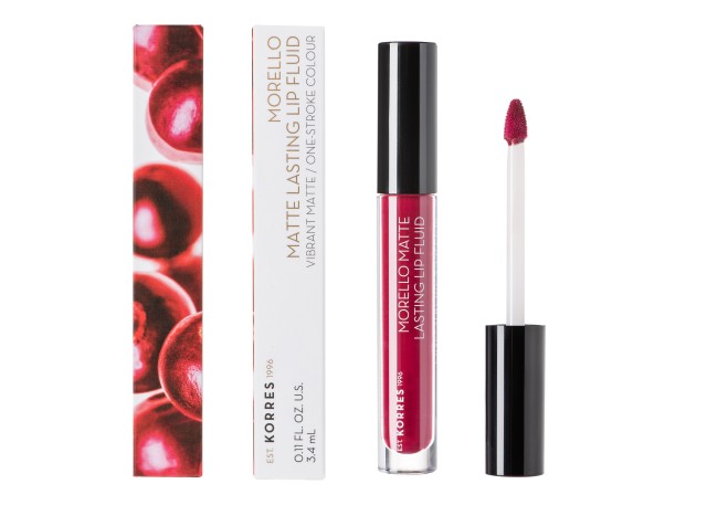 Korres Morello Matte Lasting Lip Fluid 74 Fix 3.4ml