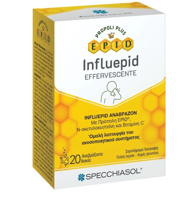 Specchiasol Influepid Plus Για την Ανακούφιση των Συμπτωμάτων του Κρυολογήματος, 20 Αναβράζοντα Δισκία