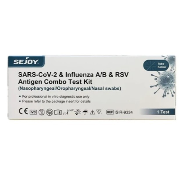 Sejoy Sars-CoV-2 & Influenza A/B & RSV Antigen Combo Test, 1 τεμάχιο