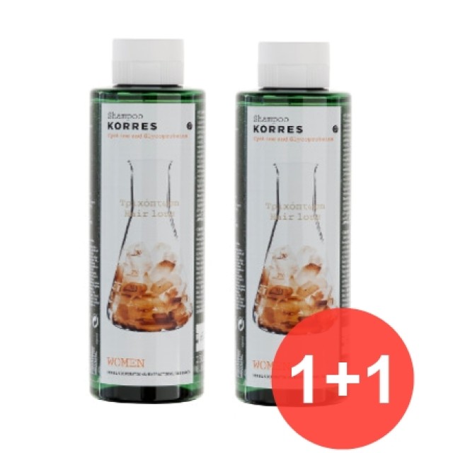 KORRES ΣΑΜΠΟΥΑΝ ΤΡΙΧΟΠΤΩΣΗΣ ΓΥΝΑΙΚΕΙΟ 250ML 1+1 ΔΩΡΟ