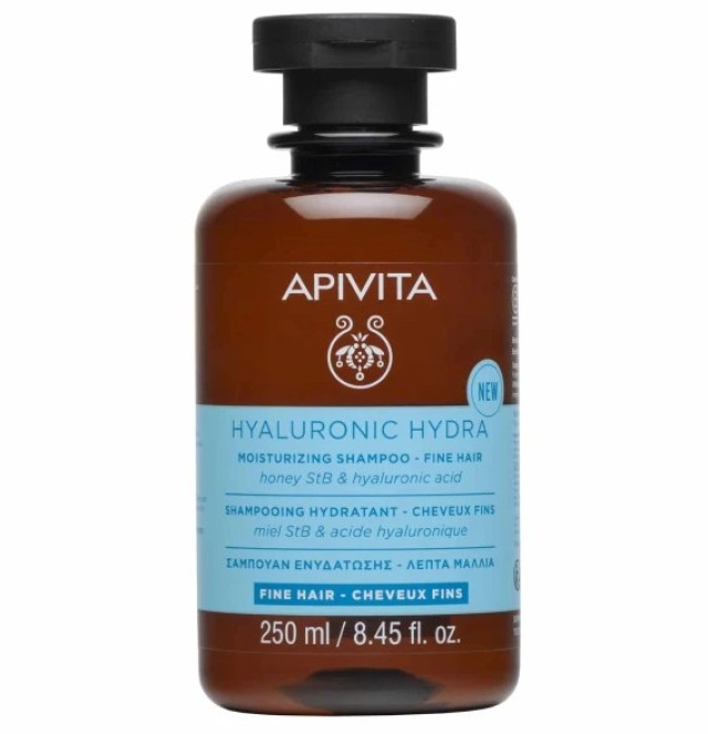 Apivita Hyaluronic Hydra Moisturizing Shampoo Fine Hair Σαμπουάν Ενυδάτωσης για Λεπτά Μαλλιά, 250ml