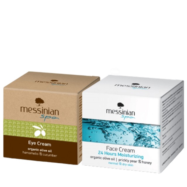 Messinian Spa PROMO Face Cream 24ωρη Ενυδατική Κρέμα Προσώπου για Κανονικές & Ξηρές Επιδερμίδες 50ml - ΔΩΡΟ Eye Cream Κρέμα Ματιών 30ml