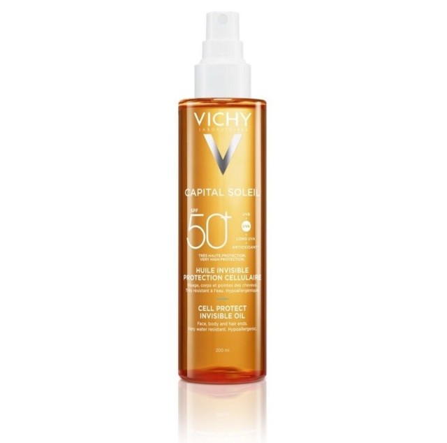 Vichy Capital Soleil Cell Protect Invisible Oil Αόρατο Λάδι Πολύ Υψηλής Προστασίας SPF50+, 200ml